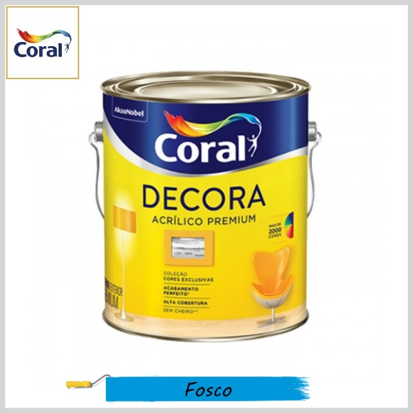 Tinta Acrílica Decora Premium Fosco, Galão 3.6lt