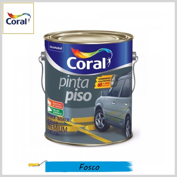 Tinta Acrílica Pinta Piso Premium Fosco, Galão 3.6lt