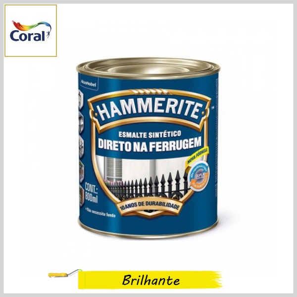 Esmalte Sintético Hammerite Brilhante, Lata 800ml