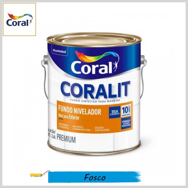 Fundo Nivelador Madeiras Coralit Premium Fosco, Galão 3.6lt