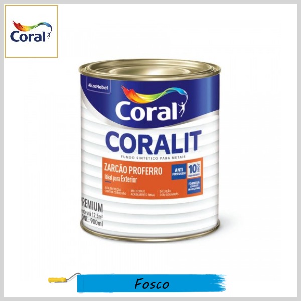 Fundo Zarcão Coralit Proferro Premium Fosco, Lata 900ml