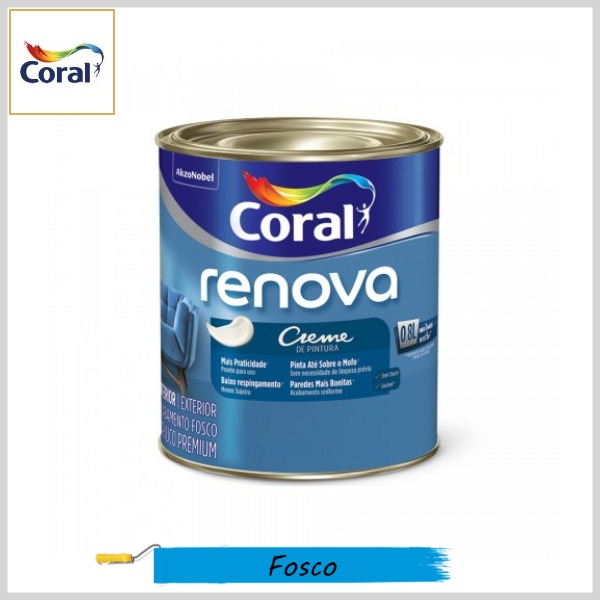 Creme de Pintura Acrílico Renova Premium Fosco, Lata 800ml