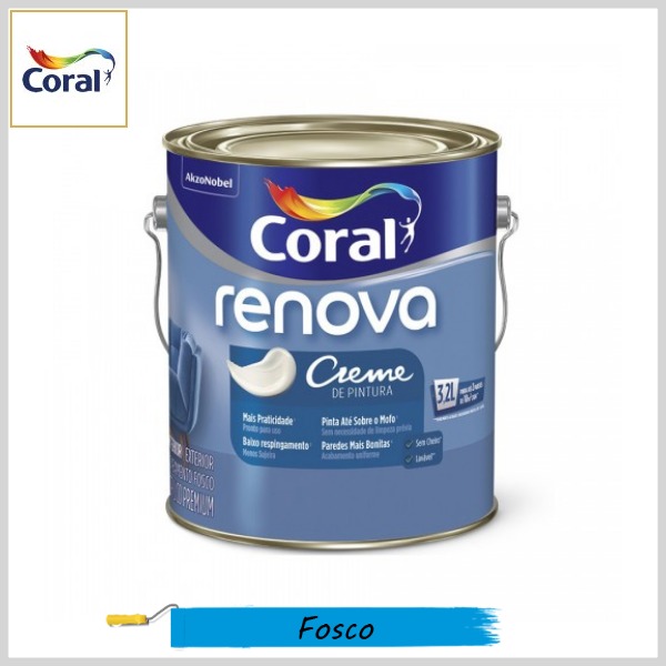 Creme de Pintura Acrílico Renova Premium Fosco, Galão 3.2lt