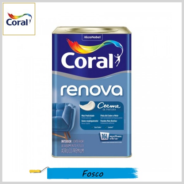 Creme de Pintura Acrílico Renova Premium Fosco, Lata 16lt