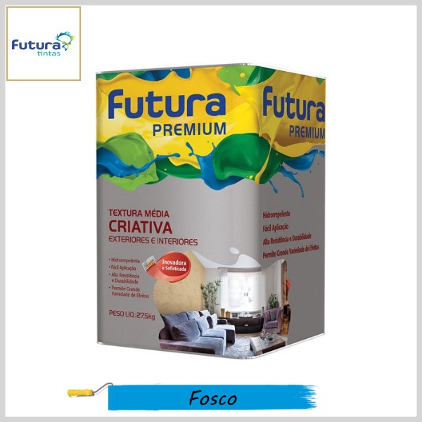 Textura Acrílica Média Criativa Premium Fosco, 27.5kg