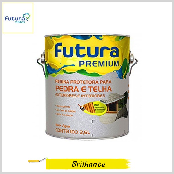 Resina Acrílica Base Água Pedra/Telha Premium Brilhante, 3.6lt