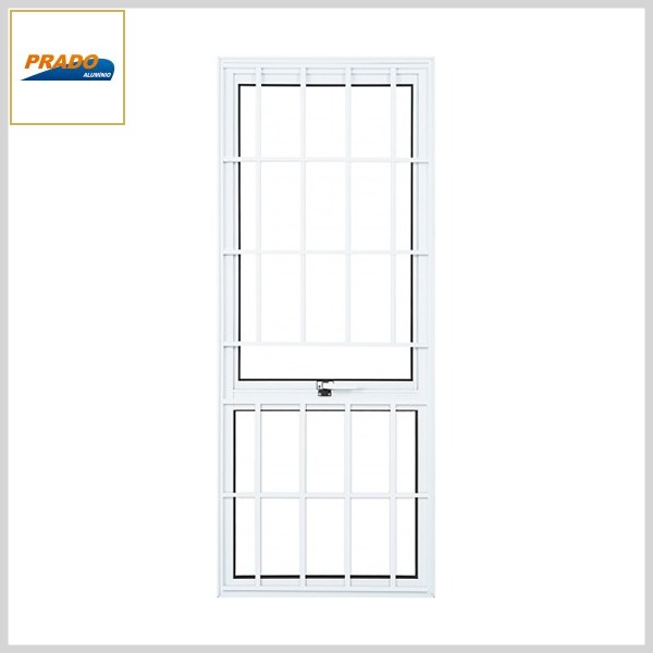 Janela Basculante Maxim-Ar Boldie Alumínio Branco Vert 1Seção c/Vidro Fixo+Grade