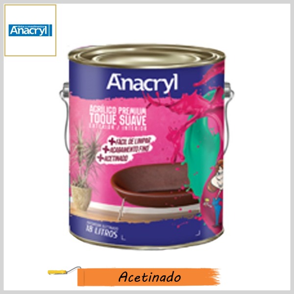 Tinta Acrílica Toque Suave Premium Acetinado, 3.6lt 