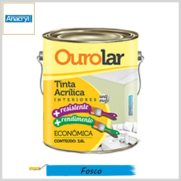 Tinta Acrílica Ourolar Econômica Fosco, 3.6lt 